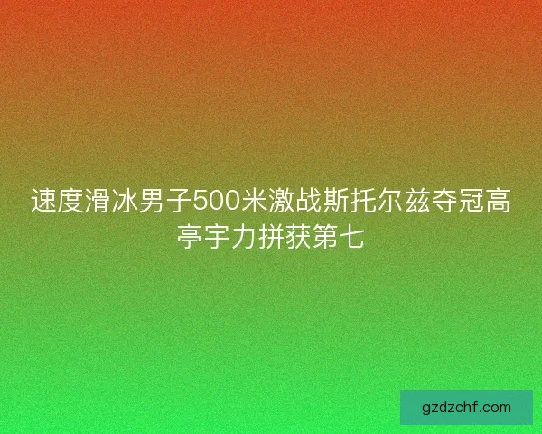 速度滑冰男子500米激战斯托尔兹夺冠高亭宇力拼获第七