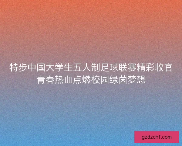 特步中国大学生五人制足球联赛精彩收官青春热血点燃校园绿茵梦想 特步中国大学生五人制足球联赛精彩收官青春热血点燃校园绿茵梦想