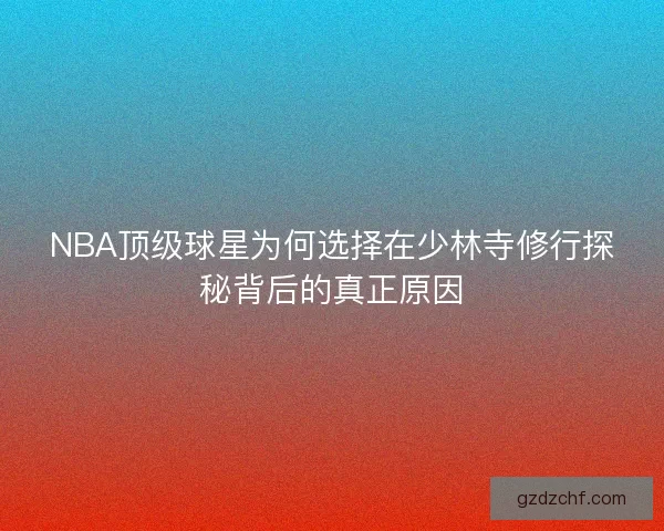 NBA顶级球星为何选择在少林寺修行探秘背后的真正原因 NBA顶级球星为何选择在少林寺修行探秘背后的真正原因