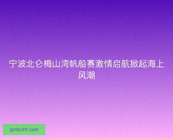 宁波北仑梅山湾帆船赛激情启航掀起海上风潮 宁波北仑梅山湾帆船赛激情启航掀起海上风潮